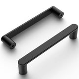 Amerdeco 10 Pack ZH0005MB Matte Black 5 Inch(128mm) Hole Centers Kitchen Cabinet Pulls Hardware Modern Kitchen Handles for Cabin