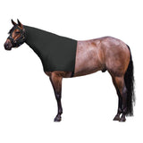 UltraFlex Horse Sleazy Slickers | Horse Protection Slinky | Dirt & Dust Defense | Full Zip Hood (Forelock Saver) | Black, Large