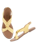 Shoetopia Cross Strap Yellow Flat Sandals For Women & Girls -Eu38,Yellow,5,B0D8QG4GLM