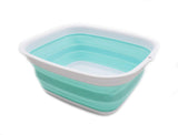 SAMMART 7.7L (2 Gallon) Collapsible Tub Foldable Dish Tub Portable Washing Basin Space Saving Plastic Washtub (White/Lake