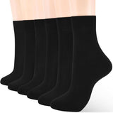 Wklouyhe MenS & WomenS Thin Cotton Crew Socks Soft Above Ankle Bootie Casual Dress Socks 6Pairs_Free Size,Black