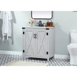 Elegant Decor Grant 30 Aluminum Mdf Single Bathroom Vanity In Gray
