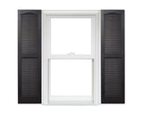 Homeside Open Louver Vinyl Shutters (1 Pair) - 12 x 71-050 Black
