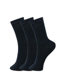 Mustang Kids School Socks Cotton Full Length Socks Soft Breathable Daily Wear Crew Socks Po3 (Black) (In, Age, 6 Years, 8 Year