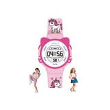 Spiky Cat Ears Digital Sports Watch For Kids (Pink) | Multifunctional, Luminous Display & Alarm | Water Resistant & Printed Sili