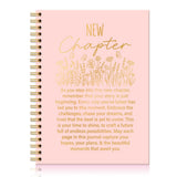 JQYCJTR New Chapter Pink Gold Spiral Notebook