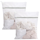 ILLUVA Mesh Laundry Bags with Zips for Washing Machine, 2 Pcs Random Color Durable Net Washing Bags Travel Laundry Bag (30x40cm)