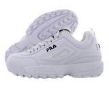 Fila Boys Disruptor II Sneaker (7 M US, White/navy/Red)