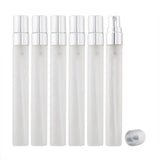 Enslz 10ml Mini Frosted Spray Bottles Refillable Fragrance Perfume Scent Bottle Empty Glass Atomizer for Travel 10 pcs (Silver)