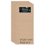 Eduway 6X20 Inch Mdf Board Wood Sheet For Mandala , Lippan, Resin Art & Craft, 4Mm Thick, Pack Of 4 - Premium Cardboard Material