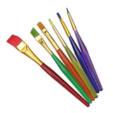 Artist Paint Brushes Set, 6 Sizes, Synthetic Flat Brush For Oil And Acrylic, Grey