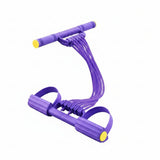 MERISHOPP Detachable Tubes 10Tube Resistance Band Soft Grips Foot Pedal Resistance Band Wide Pedals, Purple