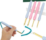 Mr. Diy Crafts 4 Pcs, Crochet Hooks Set With Soft Grip Handles, Gold Metal Tips, Pink And Blue, 3.5Mm 5Mm (4, Multi Colour, 13