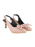 Shoetopia Pointed Toe And Bow Detailed Peach Pumps For Women & Girls /Uk8-Eu41,Peach,8,B0CKW7FZS6