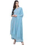 Gosriki Women'S Cotton Blend Straight Kurta With Palazzos & Dupatta (Guitar Blue-Go_Xxl_Blue_Xx-Large),Blue,2,B09TXR9Z6H