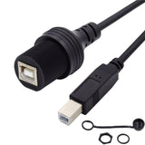 chenyang USB 2.0 Type B Printer Scanner Flush Mount Male to Female Extension Cable for Car Dashboard Panel Mount Waterproof Dust