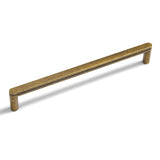 Goo-Ki 6 Pack 7 9/16 Inch Antique Brass Cabinet Pull Handle - Decorative Grooved Texture & Non-Slip Grip for Farmhouse/Industria