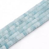 NITOPUPU 150Pcs 4 2mm Natural Aquamarine Spacer Stone Beads for Jewelry Making Supplies, Loose Semi Flat Round Gemstone Tube Be