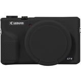 Canboc Case for Canon PowerShot G7X Mark III Digital Camera, G7X Mark III Soft Silicone Cover with Detachable Lens Cover, Black