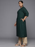 Libas Women'S Rayon Embroidered Straight Kurta (25317_Green_3Xl)