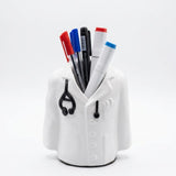 Havnly Doctor Coat Shaped Pen Holder, White, Stethoscope Design, Desk Organiser, Gift for Doctors