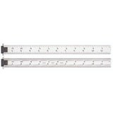 Starrett Spring Tempered Steel Rule with Regular Steel Finish, Quick Reading, Inch Graduation, and Adjustable Double Hook - 12 L