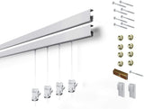 STAS Cliprail Pro Picture Hanging System Set Covers 29.53 ft of Wall Space Heavy Duty Picture Rail & Art Hanging Gallery Kit