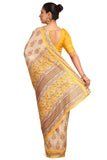 Soch Womens Yellow Art Silk Floral Print Saree