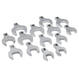 Grip 14 pc 1/2 Jumbo Crowfoot Wrench Set SAE Sizes from 11/16 to 2 with Storage Tray Chrome Plated Carbon Steel