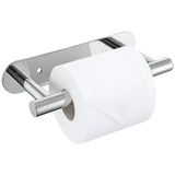 Chrome Toilet Paper Holder, Upgraded SUS304 Stainless Steel Toilet Roll Holder, Modern Double Base Paper Towel Holder Wall Mount