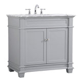 Elegant Decor Wesley 36 Steel And Solid Wood Single Bathroom Vanity Set In Gray
