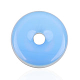 GEM-Inside 40mnm Cream White Opalite Stone Circle Donuts Beads for Pendant Jewelry Making Power Energy Chakra Massage GuaSha Scr