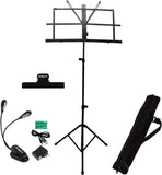 ChromaCast Folding Sheet Music Stand with Carry Bag & Dual Light with Power Adapter