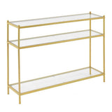 Convenience Concepts Royal Crest Console Table, Clear Glass/Gold