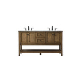 Elegant Decor Metropolis 60 Aluminum Mdf Double Bathroom Vanity In Driftwood
