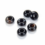 Adabele 30pcs Natural Black Onyx White Striped Pattern Gemstone 14mm Donut Rondelle Beads Large Hole ID 5.6mm for DIY Craft Jewe