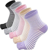 Ketkar WomenS And GirlS Cute Casual 5Toe Cotton Crew Athletic Finger Socks_Pack Of 05(Free Size,Multicolour)