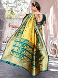 Greciilooks Womens Jacquard Cotton Silk Saree (Gl-S2367-Yellow)