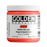 Heavy Body Acrylics by GOLDEN, Naphthol Red Light, 8 fl. oz. Jar, Professional Acrylic Paint, SemiTransparent