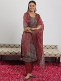 Libas Women'S Silk Blend Kurta Set (49138 Maroon Xl