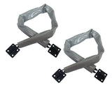 QCAA Extra Heavy Storm Door Chain Check, 25-1/2 Length, Zinc Die Cast Bracket, Matte Black, Steel Hook, Plastic Tube, 2 Pack, Ma