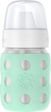 Lifefactory 8-Ounce Stainless-Steel Vacuum-Insulated Wide-Neck Baby Bottle with Hard Sippy, Mint (LS2221WMI4)