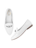 Shoetopia Pointed Toe Flat White Belly For Women & Girls /Eu40,White,7,B0F9FM8B7B