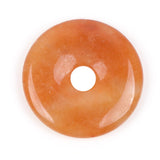 GEM-Inside 30mm Orange Aventurine Jade Stone Circle Donuts Beads for Pendant Jewelry Making Power Energy Chakra Massage GuaSha S