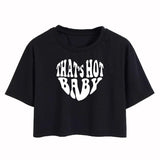 Toplot Text Printed Round Neck Crop Top For Women (Baby-Crop-Top-5200-Black-Xs),Black,,B0DCTJQ4K6