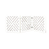 Indoor/Outdoor Solid Wood Lattice Freestanding Foldable Adjustable 3-Section Pet Gate