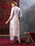 Anni Designer Women'S Rayon Blend Straight Printed Kurta With Palazzo (Gaya Purple_L_Purple_Large),Purple,L,Rayon Blend,Regular,Kurta, Pants