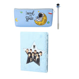 Sun Flash Astronote Pouch Bts Fur Dairy | Cute & Colorful Notebook For Writing, Drawing & Doodling | Hardbound Cover, 100+ Ruled