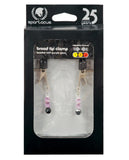 Spartacus Beaded Clamps with Broad Tip Nipple Clamps, Purple
