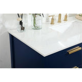 Elegant Decor Larkin 48 Solid Wood Mdf Single Bathroom Vanity In Blue